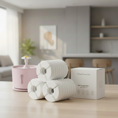 FlowFountain Filters on Kitchen Table